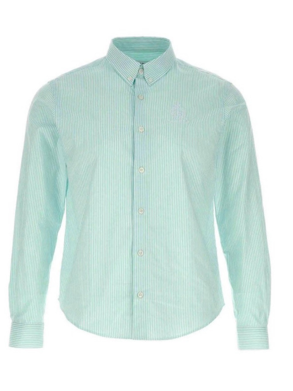 Sporty & Rich Logo embroidery striped shirt